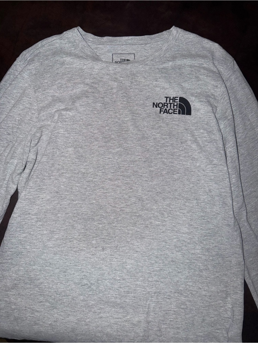 The North Face Light Grey Long Sleeve Logo Tee